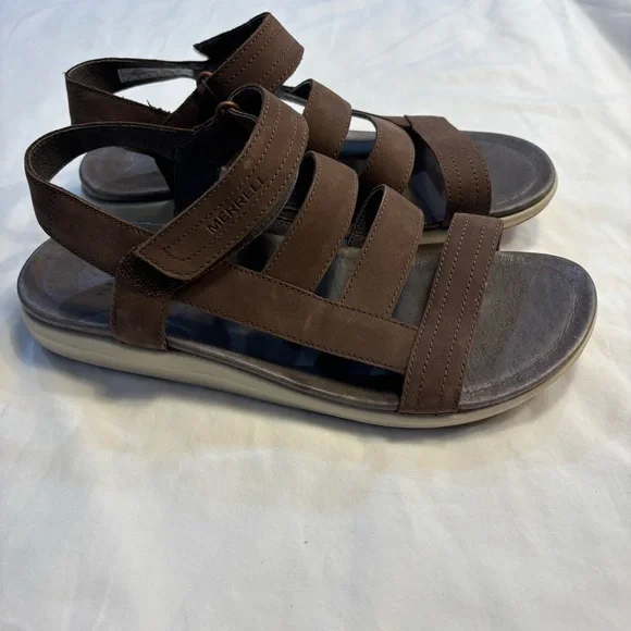 Merrell Women’s Kalari Lore Bracken Brown Leather Sandals Size 8 - Picture 5 of 7